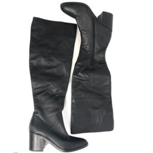 STEVE MADDEN Boots Women's Size 6.5 Black Roman Leather Knee High Shoes